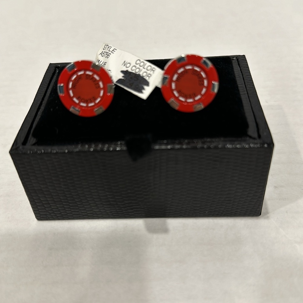 Brand new enamel poker chip cuff links - Picture 2 of 5